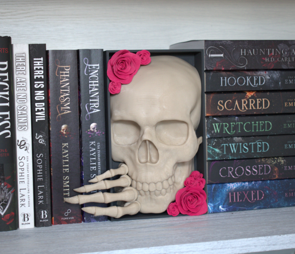 Emerging Skull and Roses Book Nook