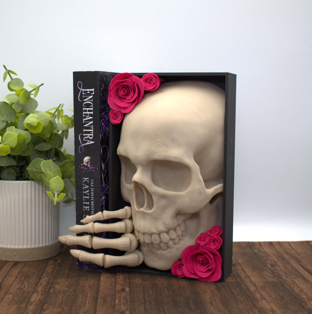Emerging Skull and Roses Book Nook